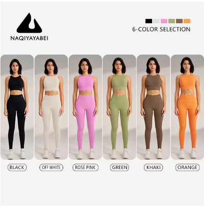 Yoga Clothing Set Women's High Waisted Leggings and Top Two Piece Seamless Fitness Exercise Clothing Fitness Workout Underwear