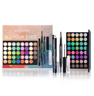 Eye Makeup Set, Eyeshadow Palette, Eyeliner, Mascara, Eyebrow Pencil, Makeup Tool Set Box, Gifts For Women