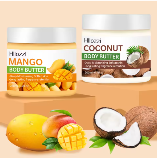 200ml High Moisturizing Body Butter Cream Coconut Mango Flavor Body Cream Moisturizing and Nourishing Body Repair Cream