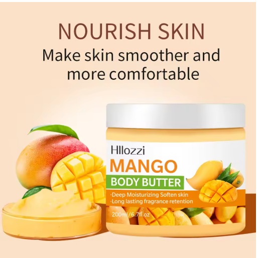 200ml High Moisturizing Body Butter Cream Coconut Mango Flavor Body Cream Moisturizing and Nourishing Body Repair Cream