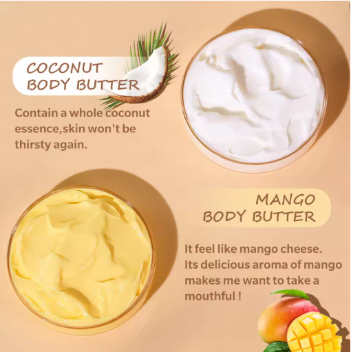 200ml High Moisturizing Body Butter Cream Coconut Mango Flavor Body Cream Moisturizing and Nourishing Body Repair Cream