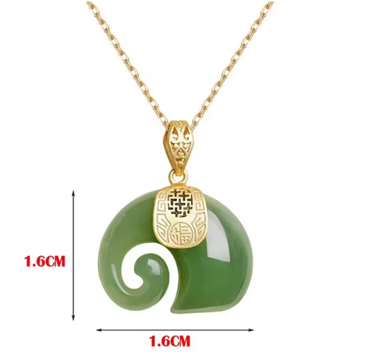 Boutique Natural Stone Hetian Jade Elephant Pendant 18K Gold Plated Chain Necklace Choker Jewelry for Women Birthday Anniversary