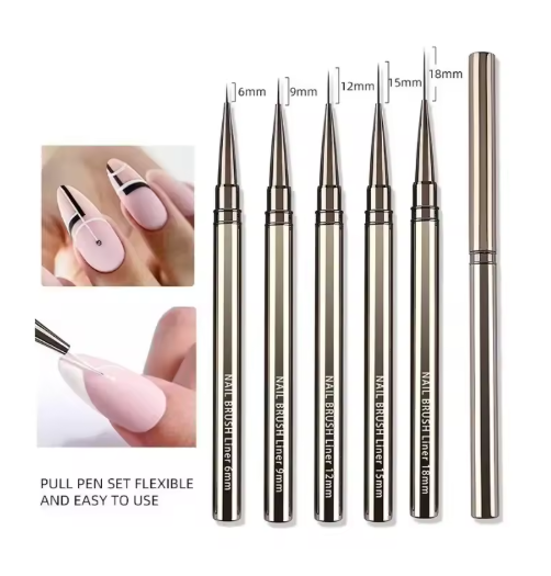 Nails Art Liner Brushes Elongated Lines Striping Drawing Painting 6/9/12/15/18/25mm Nail Design Pen Professional Manicure Tool