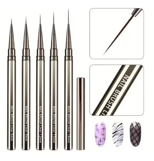 Nails Art Liner Brushes Elongated Lines Striping Drawing Painting 6/9/12/15/18/25mm Nail Design Pen Professional Manicure Tool