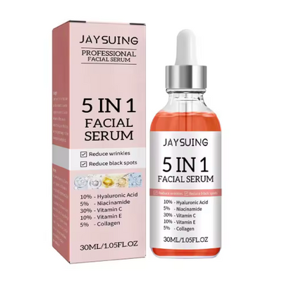 5 In 1 Fade fine lines Firming Face Serum Moisturizing brightning Vitamin C Hyaluronic Acid Facial Serum Shrink Pores Skin Care